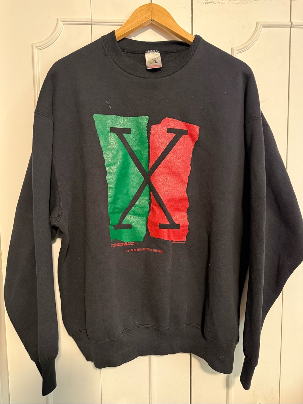 Malcom X 1992 vintage Afro Crewneck Sweatshirt with X Graphic